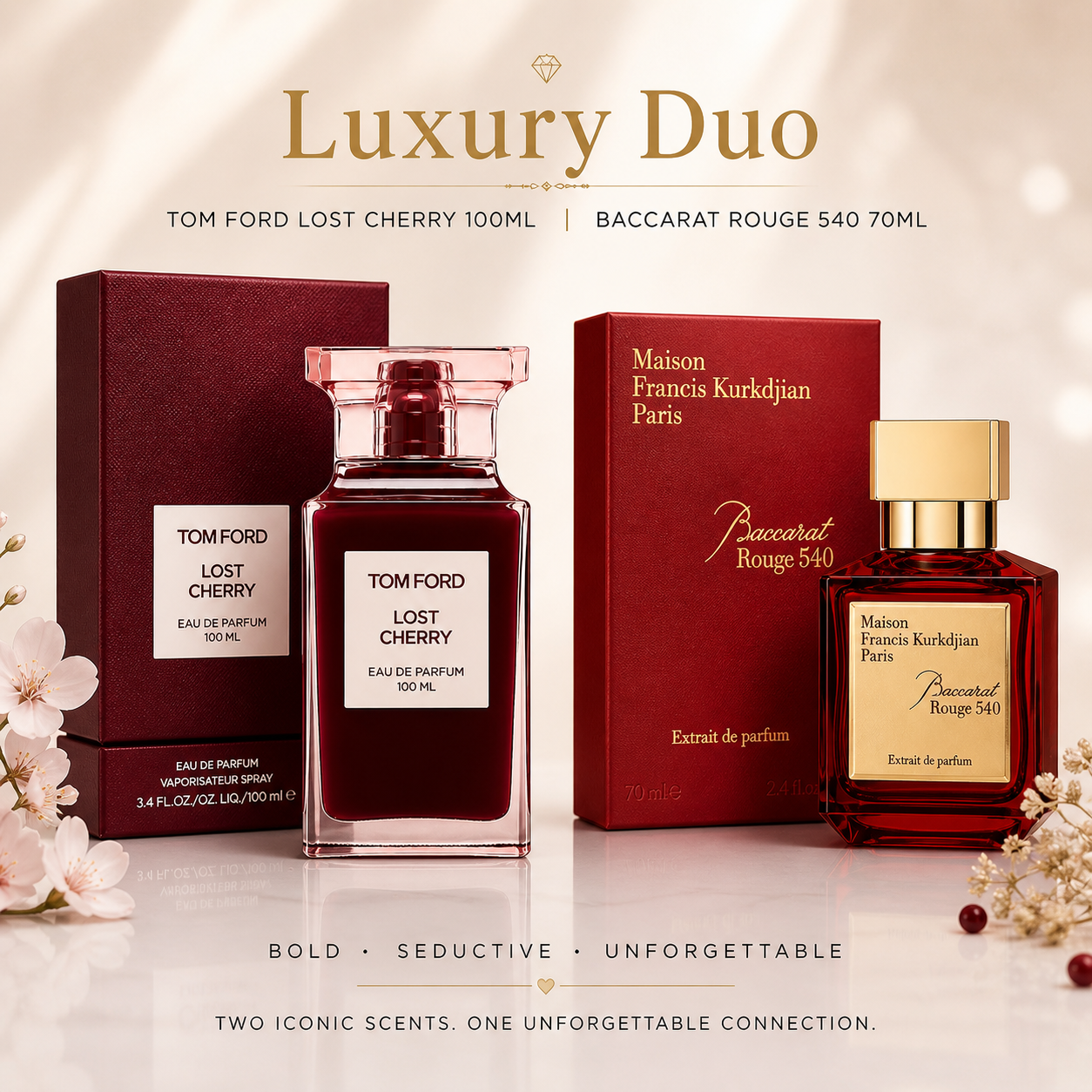 Baccarat Rouge 540 70ml + Tom Ford Lost Cherry 100ml