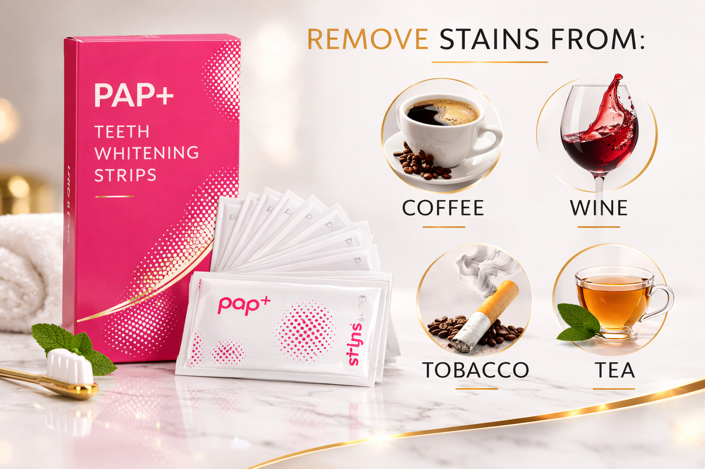 Professional PAP+ Teeth Whitening Strips